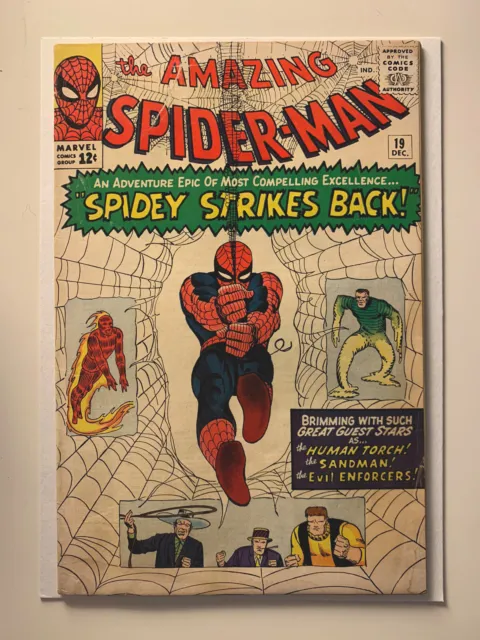 THE AMAZING SPIDER-MAN No. 19 (1964) Comic Sandman & Human Torch Appearance!