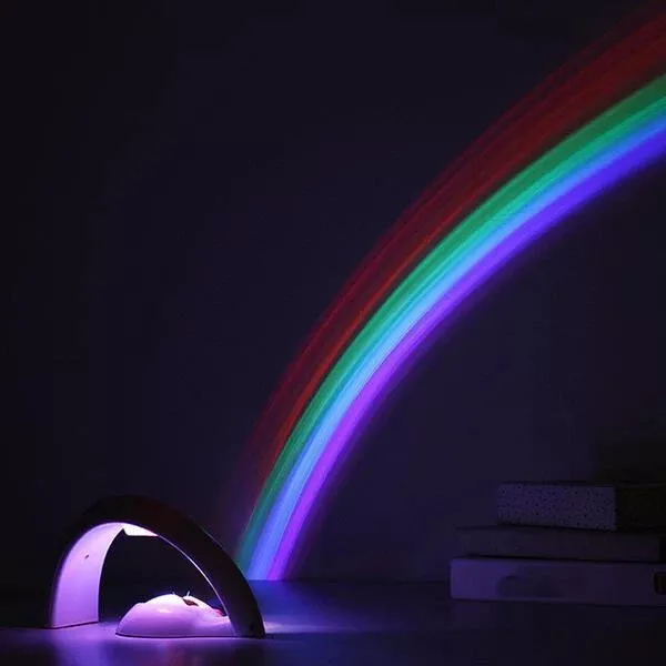 Rainbow Projector Light – LED Kid Night Light Battery Bedroom Lamp Baby Children
