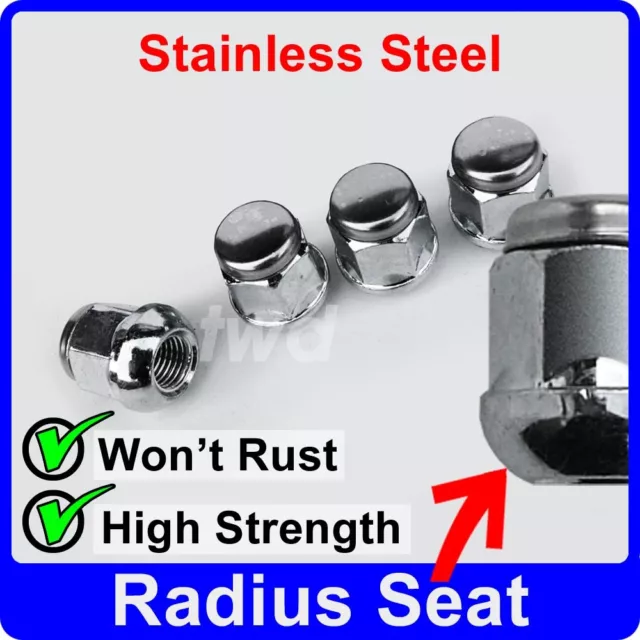 4 x ALLOY WHEEL NUTS FOR MG/ROVER RADIUS SEAT M12x1.5 STAINLESS CAP BOLT [J10]