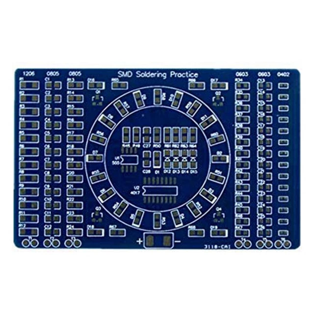 Rotating LED SMD NE555 Soldering Board DIY Kit Fanny Skills Train F8Z9
