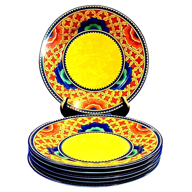 Laure Japy Paris Grenade (6) Salad Dessert Plates Limoges France Excellent! Laure Japy Paris Grenade (6) Salad Dessert Plates Limoges France Excellent!
