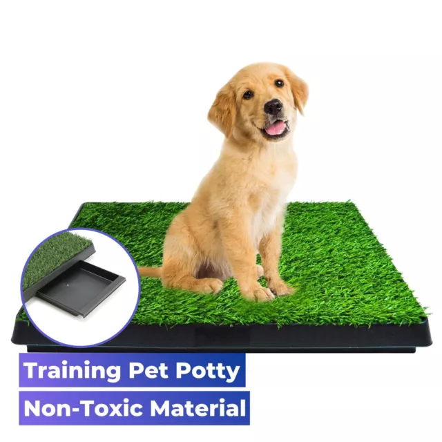 Indoor Dog Pet Potty Training Portable Grass Mat Toilet 63x50cm Loo Pad Tray