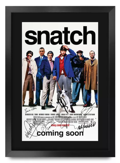 Snatch Brad Pitt Guy Ritchie A3 Poster Framed Autograph Picture for Movie Fans