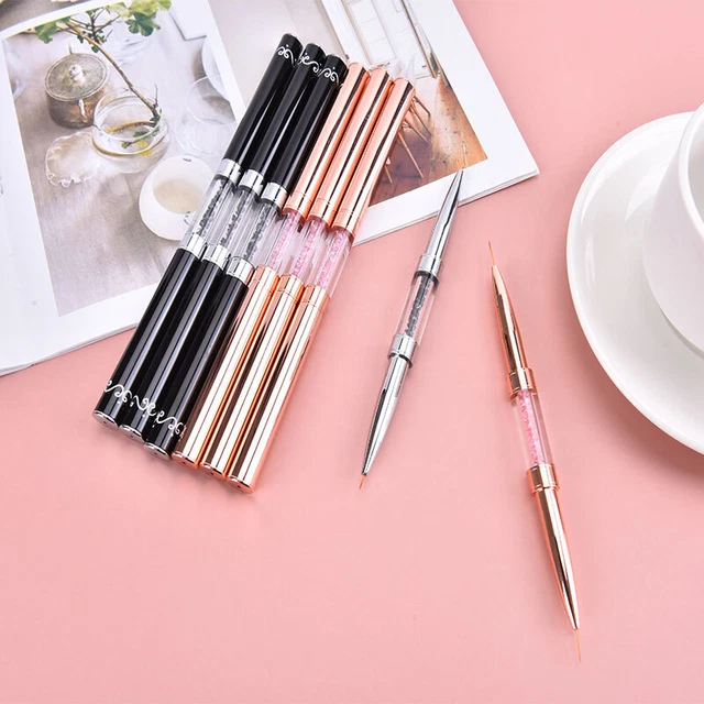 1PC Double-end Nail Liner Painting Brush Drawing Pen Manicure Art Tool Pull W ql