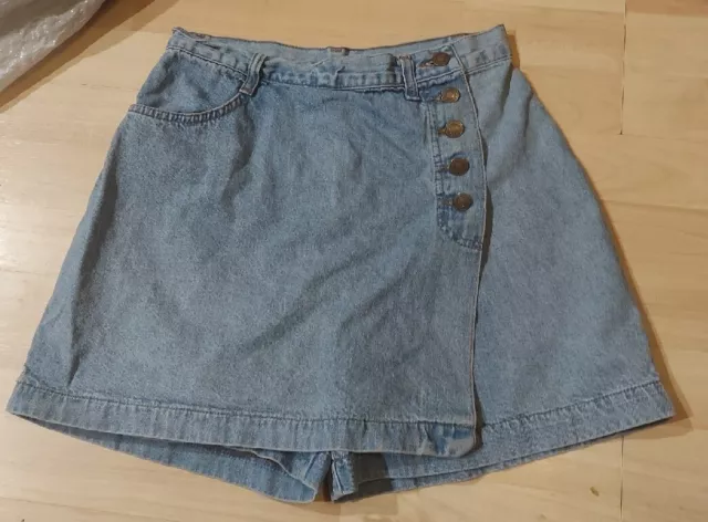 Vtg 90s High Waist Denim Skort Vtg Sz 8 PETITE fits like a sz 6