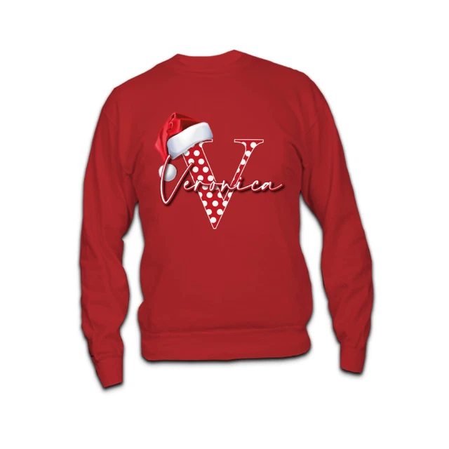 Felpa Natalizia Per Uomo Donna Merry Christmas Natale Maglione Maglia Con Nome