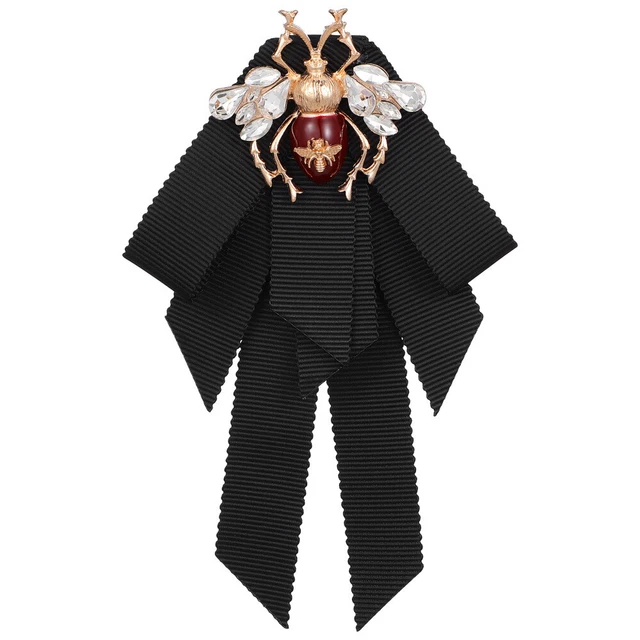 Broche Femme Nœud Papillon Strass - Pré-nouée, Réglable | Pour Mariage, Soirée, Noël, Cadeau élégant