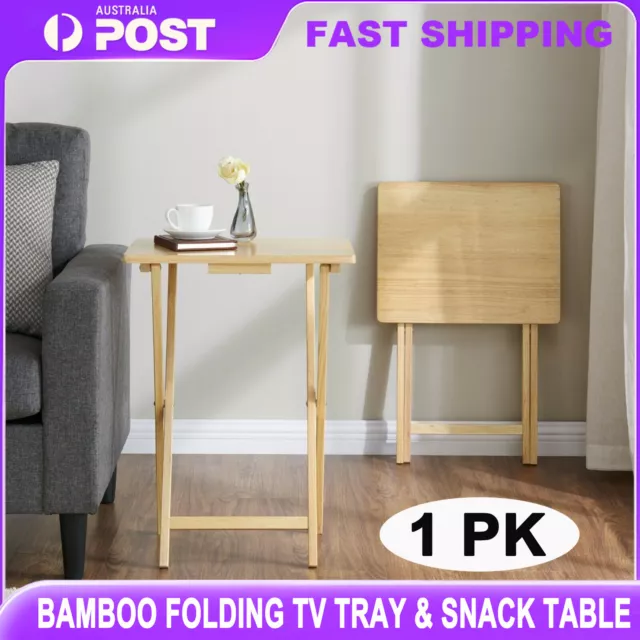 Foldable Bamboo Desk Folding Table TV Tray Furniture Workstation Home Dining