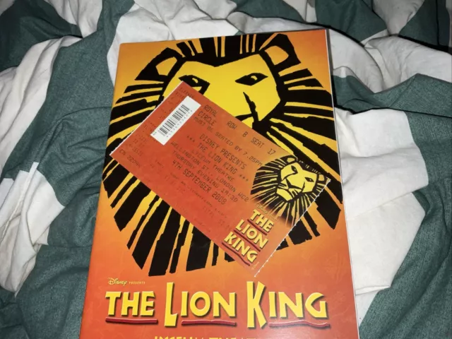 THE LION KING - The Musical Theatre Programme Disney Lyceum Theatre with ticket