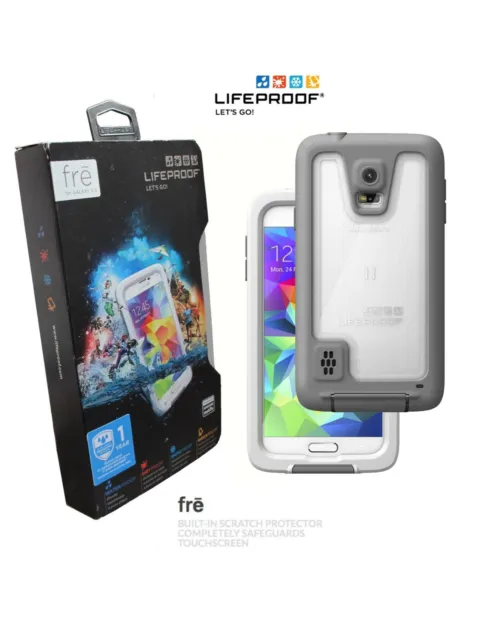 SAMSUNG GALAXY S5 FRE CASE Lifeproof Waterproof Scratch Protector White Clear