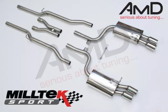 Milltek Audi S4 B7 4.2 V8 Cat Back Exhaust System Stainless Steel Non Resonated