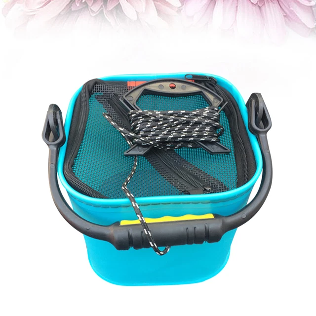 Seau à Poisson EVA Anti-Fuite Avec Aérateur USB - Seau à Vairons Pliable Pour Pêche