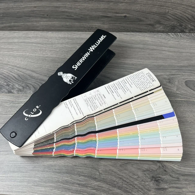 SHERWIN WILLIAMS PAINT Chip Color Sample Swatch FAN DECK Book 2001 20.