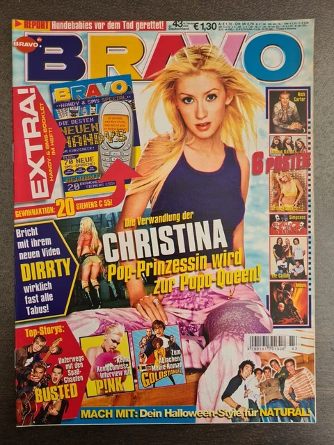 BRAVO 43/2002 Heft Komplett - Aguilera, Pink, Madonna, No Angels, Britney, B3 -