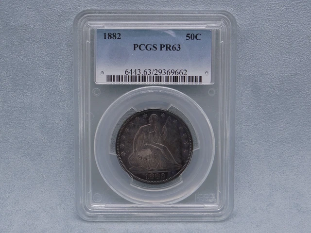 PCGS Certified 1882 Seated Liberty Half Dollar 50 Cent Coin PR63 Proof