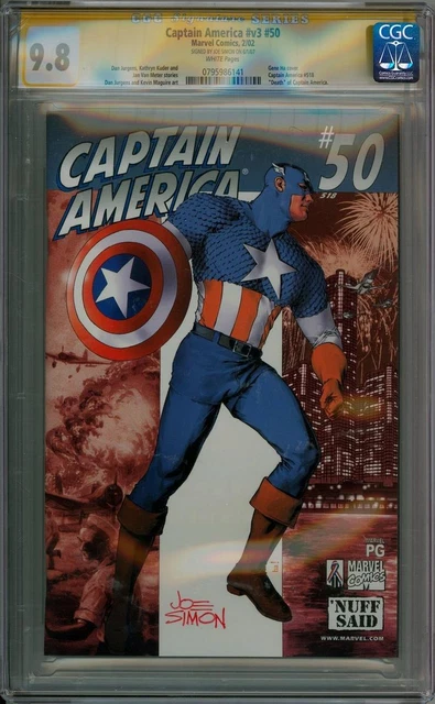 Captain America #50 Cgc 9.8 Signature Series Signed Joe Simon Marvel Movie