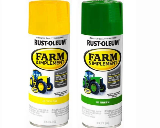 RUSTOLEUM JOHN DEERE Green & Yellow Spray Paints Original Equipment