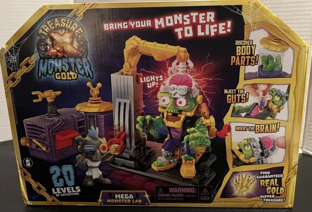 Treasure X Monster Gold Glow in The Dark Mega Monster Lab, 20 Levels of  Adventure, Find Guaranteed Real Gold Dipped Treasure! 