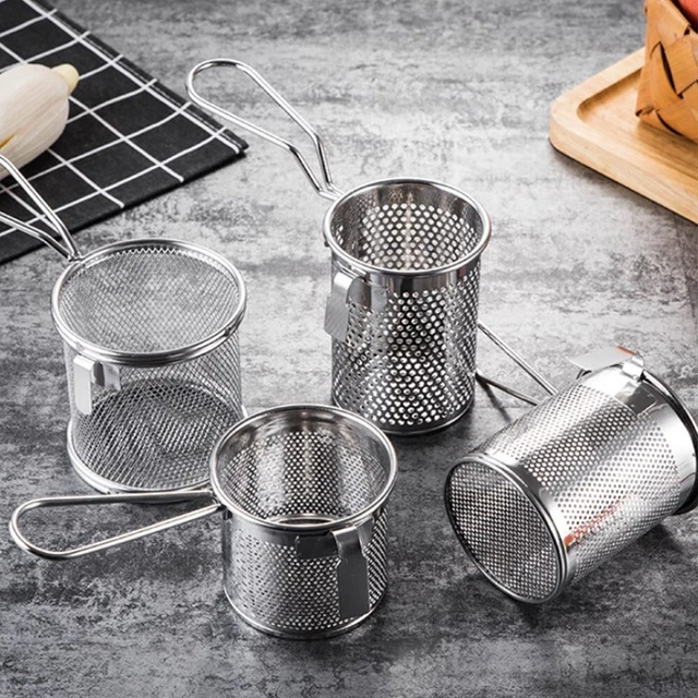 Colador de pasta de alta calidad con cesta profunda y orificios de filtro pequeños