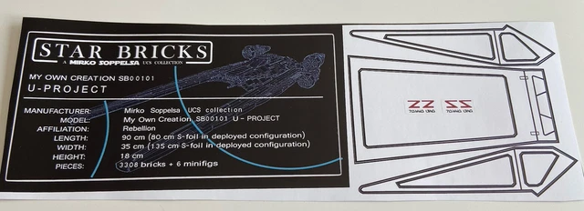 LEGO STAR WARS UCS Stickersheet MOC U-Project U-Wing Starfigher ...