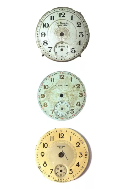 Antique Pocket Watch Dial Lot Fancy Brass Metal Steampunk Altered Art Supplies