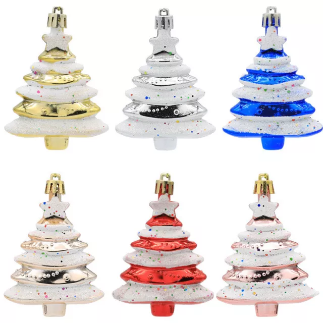 4Pcs Christmas Tree Hanging Decorations Glitter Christmas Tree Baubles Ornaments