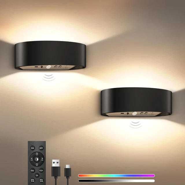 Html Olors WALL LIGHTS MOTION Sensor, 18 Colors Rechargeable Wall Lights, 5000Mah ...