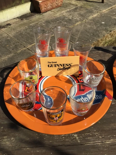 spirt beer glasses gold lable barley wine tray Bass ashtray LOT 2