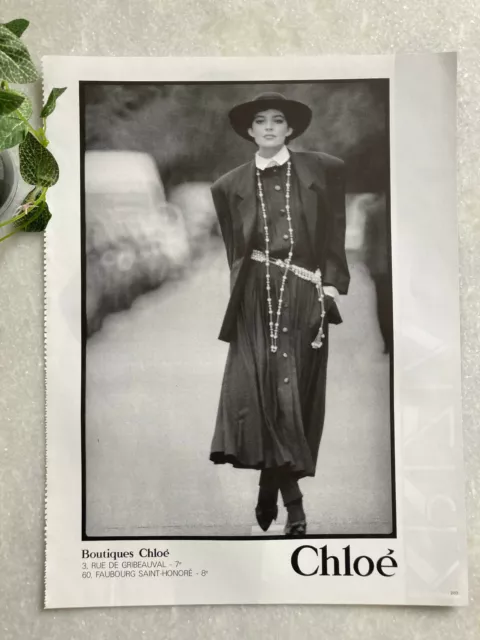 Publicité Chloé 1985 advertising mode vintage fashion advert pub ad fall winter