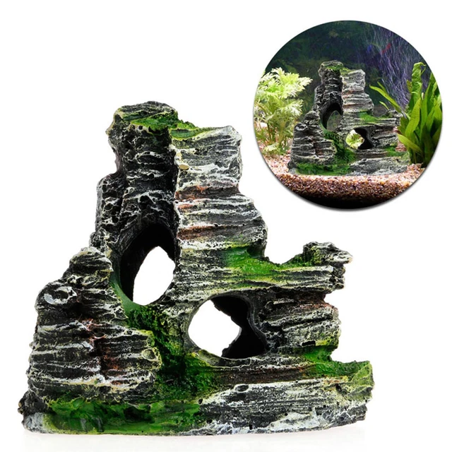 Rock Hiding Cave for Rockery Landscape Tree Aquarium Ornament Fish Tank Decor