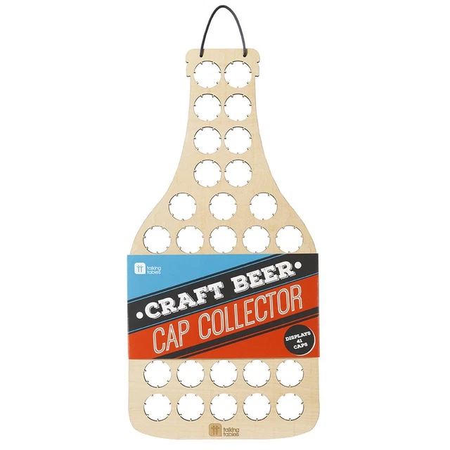 WOODEN BEER BOTTLE Cap collector ~ Hanging Display Frame - Christmas ...