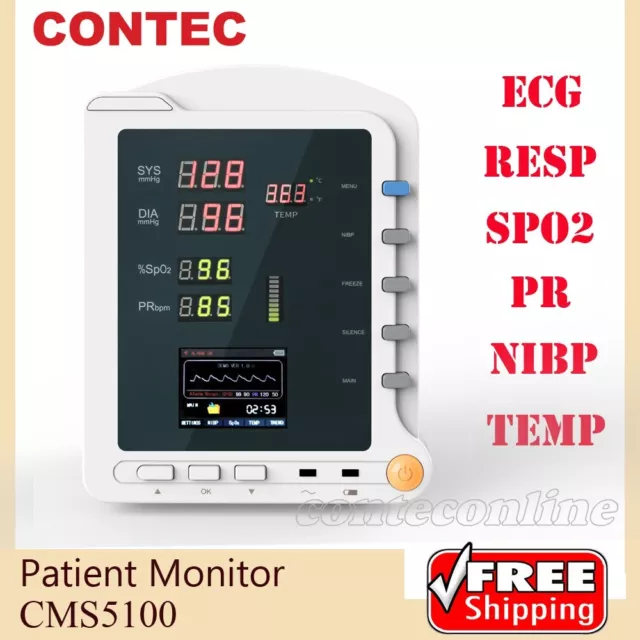 CONTEC CMS5100 Monitor dei segni vitali ICU Monitor paziente NIBP SPO2 PR TEMP