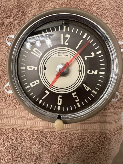 1947 48 Chevrolet Original Dash Clock, Rechromed Bezel, Looks Great