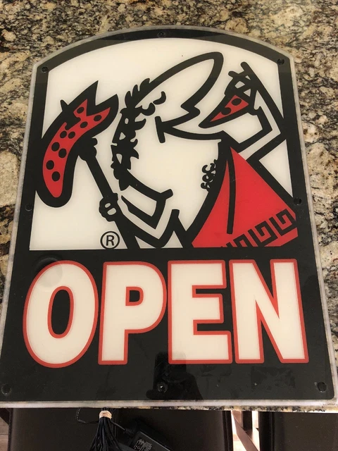 LITTLE CAESAR'S PIZZA Lighted Sign 16” X 22” MAN CAVE Rare