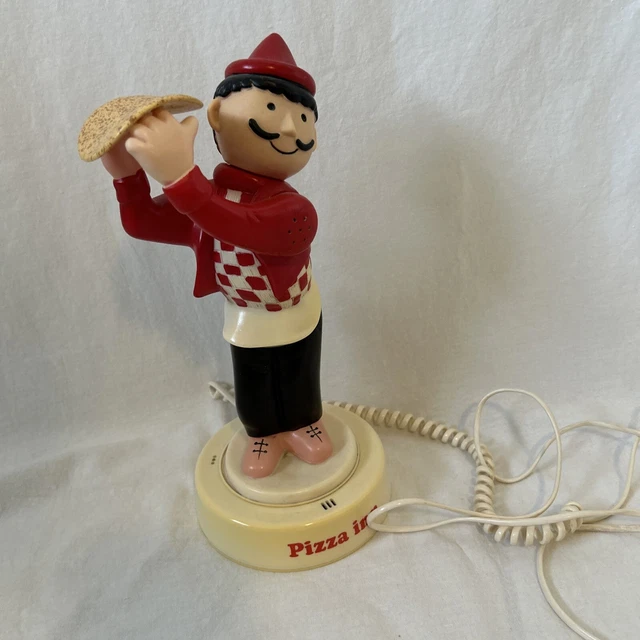 Vintage Pizza Inn Pizza Maker Dough Chef Phone telephone Novelty Landline As Is