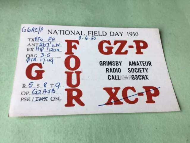 Vintage QSL Radio communication Card National Field Day 1950  Ref 52612