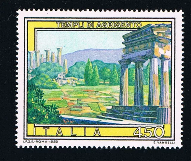 ITALIA IL FRANCOBOLLO TURISTICA TEMPLI DI AGRIGENTO 1982 nuovo**