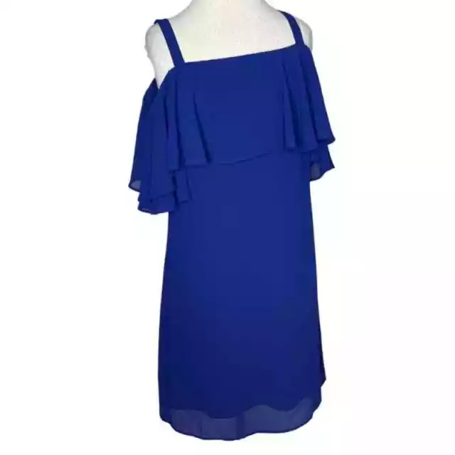 ELIZA J Blue Ruffle Off Shoulder Mini Dress