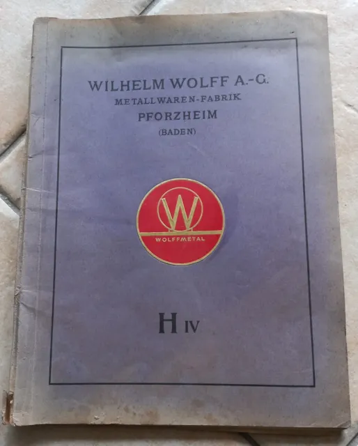 Old German Wilhelm Wolff metal goods factory Pforzheim manufacturer's catalogue