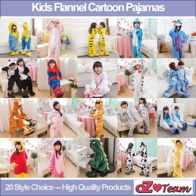 Kids Fleece Unisex Kigurumi Animal Pajamas Cosplay Costume Sleepwear