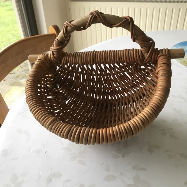 Panier Blanchisseuse ancien en rotin grand modèle Naturel - Vendu