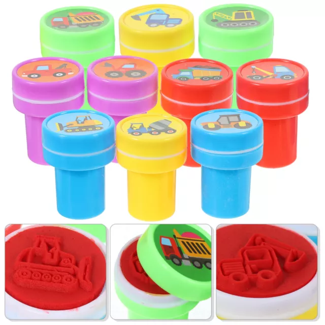 10 Pcs Scrapbooking Stamps Kids Stamper Toy Small Truck Child Tool