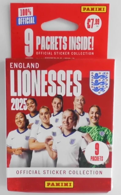One England Sticker Collection PANINI ENGLAND LIONESSES 2025 Official Stickers Collection Multi-set: 9 ...