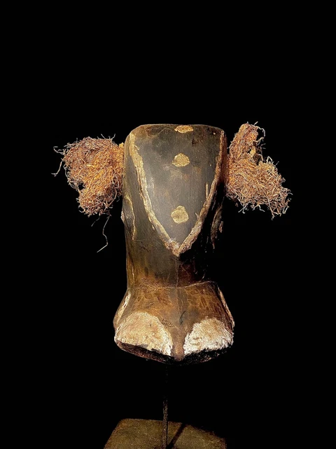Hand Carved Wooden Face Mask possibly early 20th century. Bull Mask, dugn'b-3338 2
