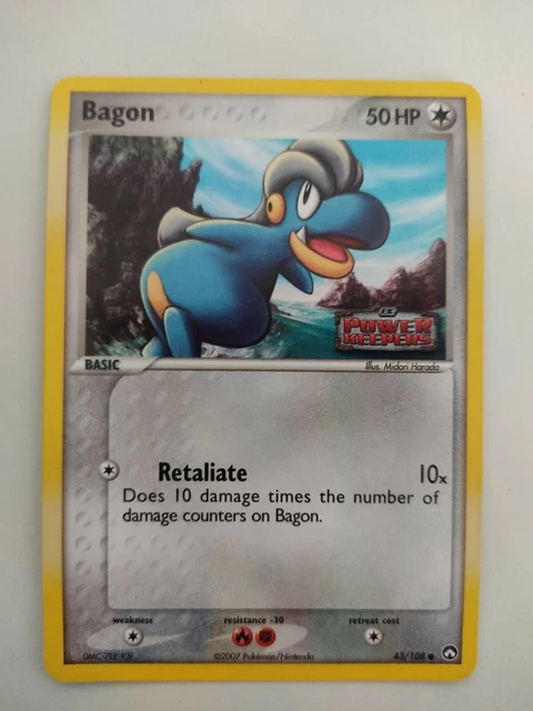  Carte POKEMON CARD - BAGON REVERSE LP 43/108 EX POWER KEEPERS