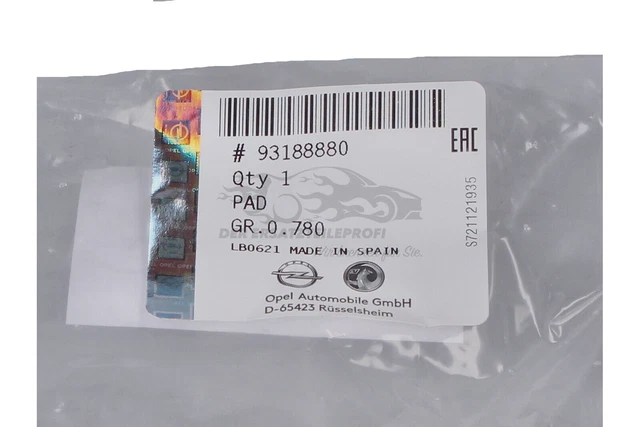 Couvre-Pu00e9dale Frein/Embrayage Pour Opel Corsa D, E, B, Meriva, Adam - Ru00e9f 93188880