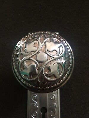 ANTIQUE Polished Steel Russell And Erwin Amarat Design Backplate & DOORKNOB 2