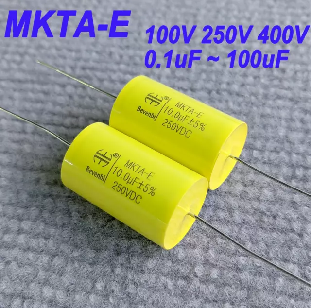 Axial MKT 100/250/400V 0,1~100uF Audio metallisiert Polyester Film Kondensator