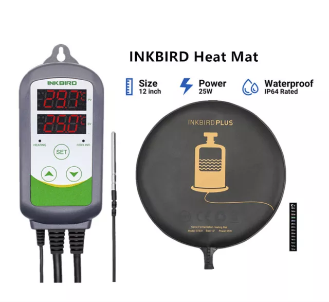 INKBIRD REGOLATORE DI temperatura termostato ITC-308 + tappetino  riscaldante Homebrew Ferment EU Plug EUR 26,65 - PicClick IT