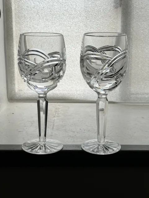 Very Special Cut Glass Crystal Wedding Toasting Goblets Orrefors Sweden Nice!